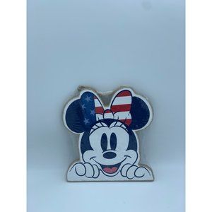 Disney Minnie Mouse Patriotic Hanging Wooden Sign